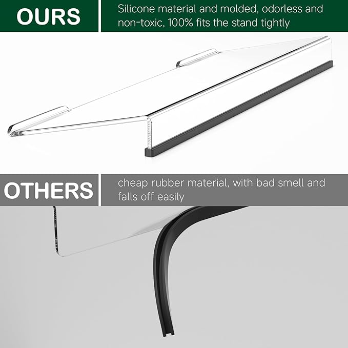 Computer Keyboard Stand Holder - Ergonomic Acrylic Keyboard Stand for Desktop Comfortable Keyboard Tray Riser with Silicone Anti-Slip Strip for Home School Office Desk Accessory 2 Pack, Clear