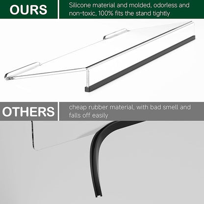 Computer Keyboard Stand Holder - Ergonomic Acrylic Keyboard Stand for Desktop Comfortable Keyboard Tray Riser with Silicone Anti-Slip Strip for Home School Office Desk Accessory 2 Pack, Clear