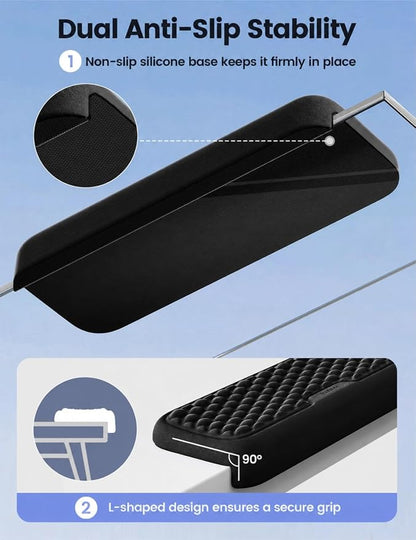Vaydeer 2Pcs Elbow Rest Pad, L-Shaped Arm Rest Elbow Pad, Desk Edge Cushion, Ergonomic Memory Foam Wrist Rest Support Keyboard Mouse Padding for Palm Hand Office Computer Home Gaming Accessories-Black