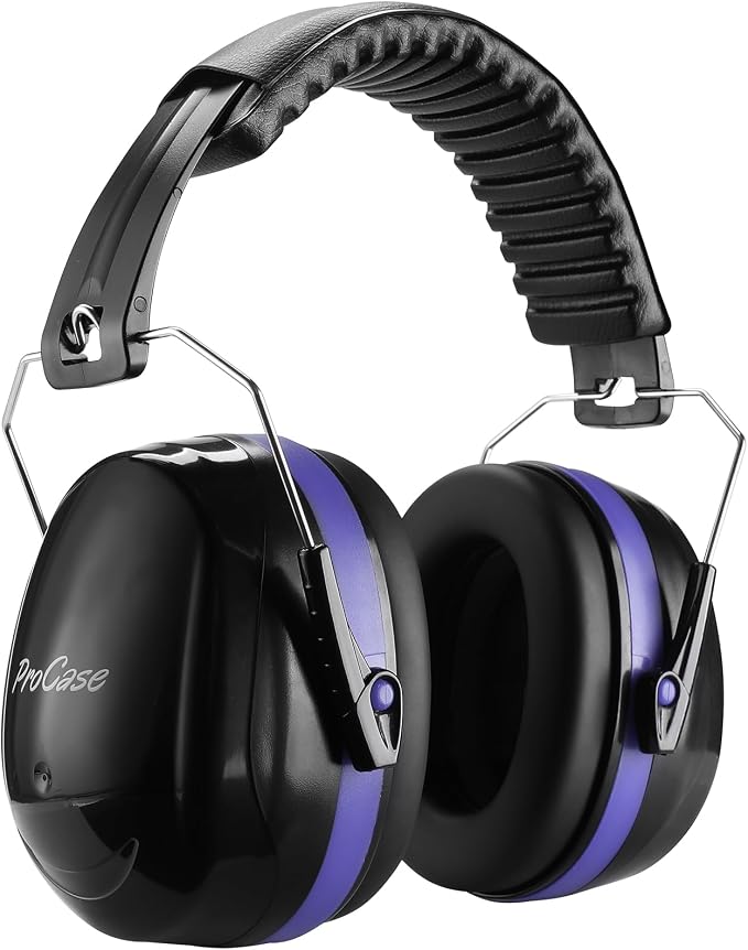 ProCase NRR 32dB Noise Reduction Ear Muffs for Adults & Kids, Hearing Protection for Shooting, Gun Range, Mowing, Construction & Autism Sensory Support, Foldable Safety Earmuffs –Blue