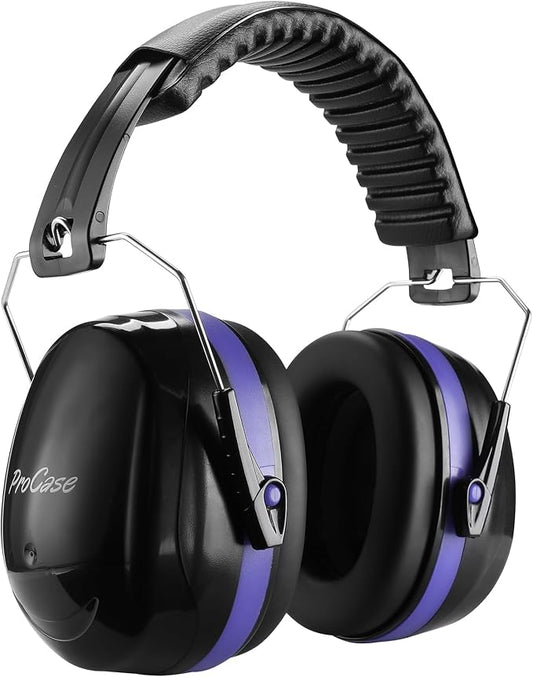 ProCase NRR 32dB Noise Reduction Ear Muffs for Adults & Kids, Hearing Protection for Shooting, Gun Range, Mowing, Construction & Autism Sensory Support, Foldable Safety Earmuffs –Blue