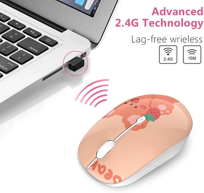 JUHOO Wireless Mouse with Nano Receiver for PC, Laptop, Notebook, Computer, MacBook, Less Noise, Portable Mobile Optical Mice