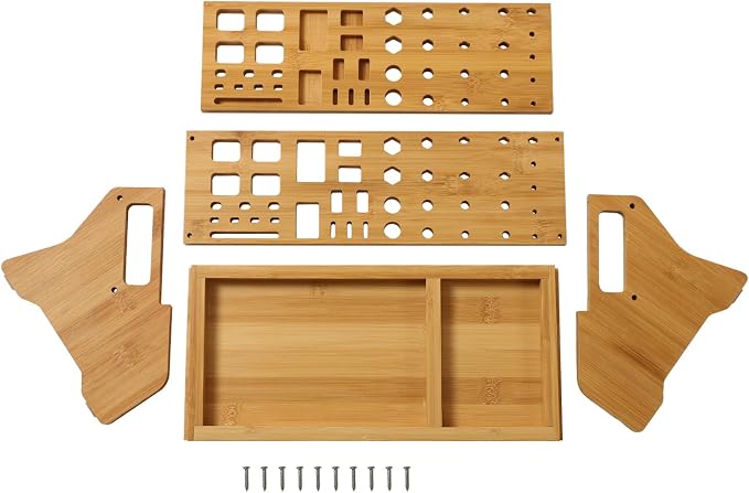 Bamboo Screwdriver Organizer - Tool Storage Organizer Workbench Desktop Rack - Hand Piler Tools Storage Holder -Standard Size