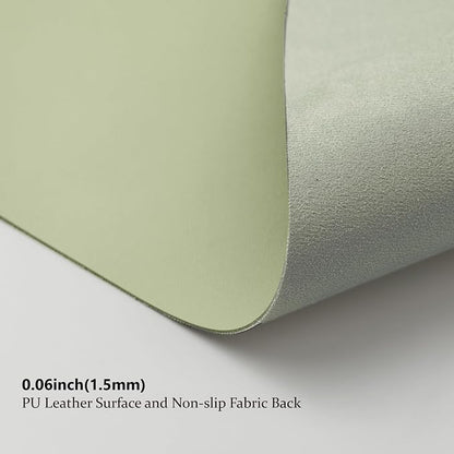 Leather Desk Mat - Small Non-Slip PU Desk Pad for Office and Home - Desk Organization and Accessories - Ideal for Large Mouse Pad and Small Desk Mats on Top of Desks (Light Green,23.6"x 13.8")