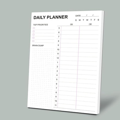 Tiankool To Do List Notepad - Daily To Do List with Priorities, Hourly Scheduler and Notes - Daily Planner Notepad for Work, Study, Appointments, 60 Tear Off Sheets Planning Pad, 7x10 Inch