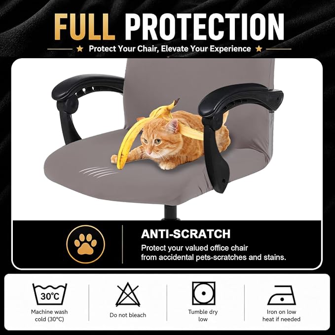 DIVA EN CAMINO DEC Durable Zipper Office Chair Cover, Stretch Soft Slipcover for Computer, Desk, or Boss Chair