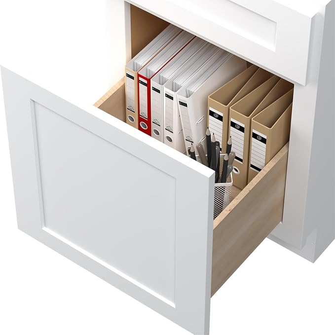 ROOMTEC 2 Drawer File Cabinet with Soft-Close Design, Under Desk Filing Cabinets for Home Office, RTA Small Office File Cabinets for Storage and Organization