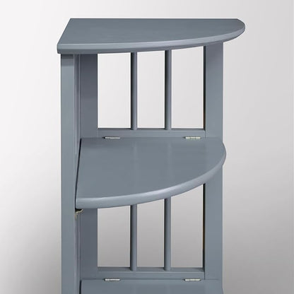 Casual Home Mission 4-Shelf Corner Folding Bookcase, Slate Gray