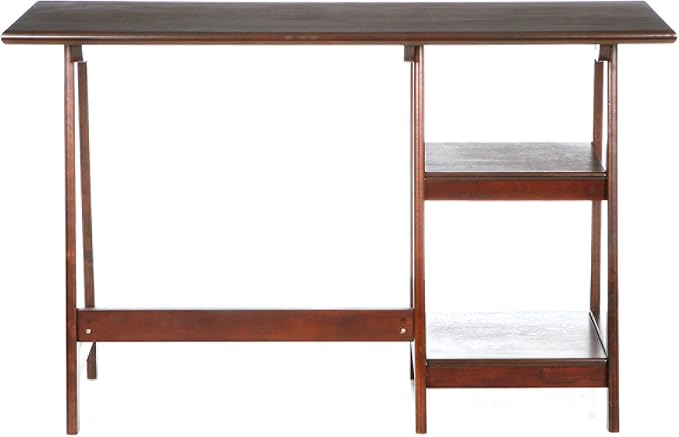 SEI Furniture Langston Spacious A Frame 2 Fixed Shelves Desk, Espresso (Model: HO9246)