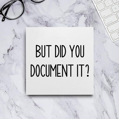 mmiishe The Office Gifts Desk Decor But Did You Document It Wooden Box Sign Funny Office Boss Gifts for Women Coworkers Boss Day Gifts for Him Decorations for Home Office 5 x 5 Inches