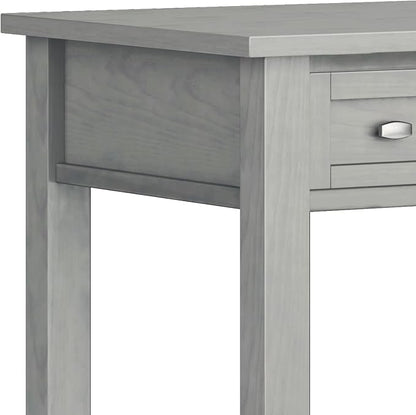SIMPLIHOME Warm Shaker Desk - 48 Inch Wide Solid Wood Writing Desk in Fog Grey, Transitional Home Office Computer Table for Workspace or Study with Flip-Down Keyboard Tray and 2 Drawers