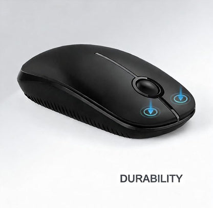 Unipows Wireless Mouse - 2.4G Slim Portable Computer Mouse with Nano Receiver, Less Noise Mobile Optical Mice for Notebook, PC, Laptop, Computer, Mac (Black)