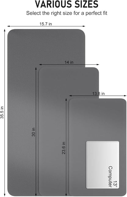 Desk Pad, 35.5" x 17" PU Leather Non-Slip Desk Mat Large Mouse Pad for Desktop, Waterproof Laptop Computer Writing Mat for Office, Home, Work, Gaming, Space Gray
