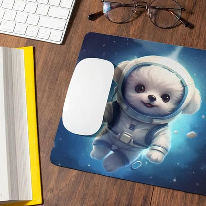 Mouse Pad Maltese Astronaut Dog in Space Mouse Pad Puppy floating in Space for Home Office Work Desk Computer Desktop Laptop for Dog Lovers
