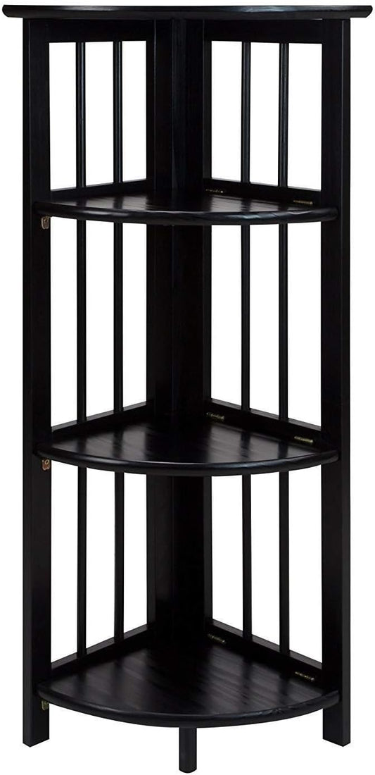 Casual Home 4 tier Corner Folding Bookcase, Black