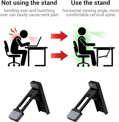 2PCS Keyboard Riser Tilt, Foldable Keyboard Riser Stand for Desk, Adjustable Mini Portable Laptop Feet with Anti-Slip Pads Three Tilt Angle for Most Keyboards Office Accessories (Black)