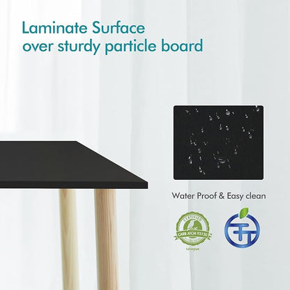 Kaboon 60x20 inches Tabletop, Solid One-Piece Desktop for Sit Stand Desk, Double Desks, L Desk DIY,Wood Countertop Home or Commercial Use,1 inch Thick, Black, 20" D x 59.1" W