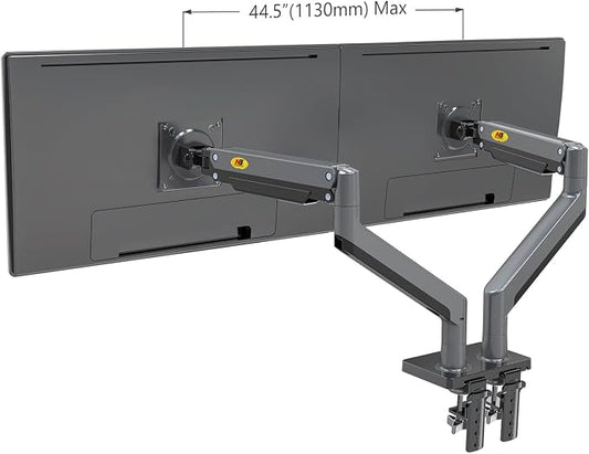 NB North Bayou Dual Monitor Arm Ultra Wide Full Motion Swivel Monitor Mount for 22''-32'' Monitors Load Capacity from 4.4 to 26.4lbs for Each Arm Height Adjustable Monitor Stand G35