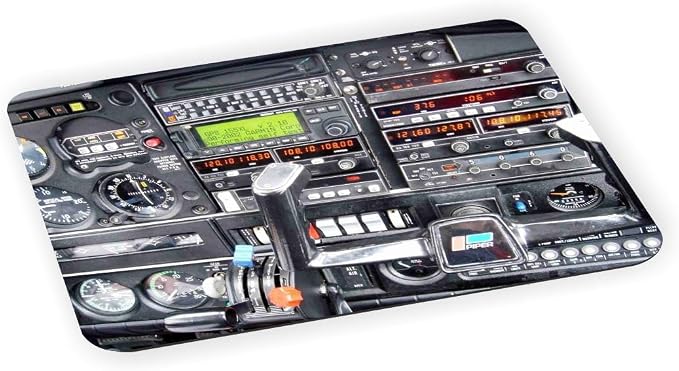 Airline Cockpit - Pilots Cockpits - Ultra Thin Non-Slip Mouse Pad Mousepad for use with Laptops, Macbooks, Travel