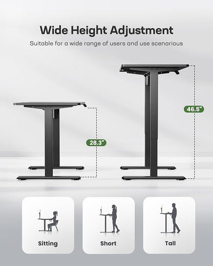 Marsail Standing Home Office Desks,Adjustable Heights Stand Up Desks,48x24 Inches Desktop Sit Stand Gaming Computer Desks for Study,Working,Writing,With 4 Memory Presets,Headphone Hook,Cable Organizer
