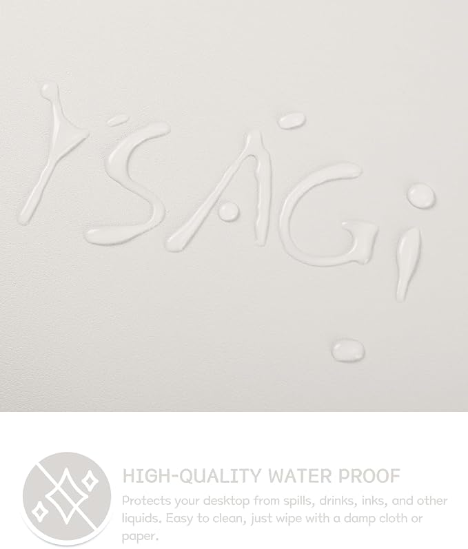YSAGi Non-Slip Leather Desk Pad XL Size, Waterproof Laptop Computer Desk Keyboard Mat, Table Protector Blotter Mat, Large Mouse Pad for Office/Work/Home/Decor(Apricot Gray, 47.2" x 23.6")-No Band