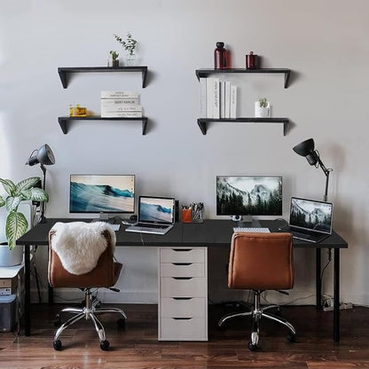 Kaboon 43x24 inches Tabletop, Solid One-Piece Desktop for Sit Stand Desk, Double Desks, L Desk DIY,Wood Countertop Home or Commercial Use,1 inch Thick, Could Atlas/Black Marble, 23.62" D x 43" W