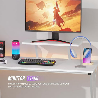 FDW L Shaped 51 Inch Gaming Desk,Corner Computer Desk,PC Gaming Desk,Writing Workstation with Large Monitor Stand for Home Office,White