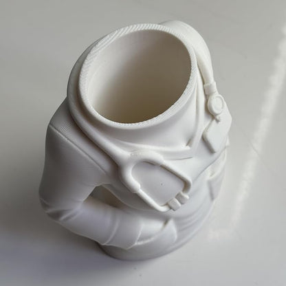 3D Printed Doctor Coat Pen Holder - Realistic Medical Desk Organizer with Stethoscope, White Doctor Sculpture Pen Cup for Office, Nurse, Medical Student Gift 4.1" x 2.5" x 3.9" (Female Doctor Style)