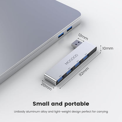 MOGOOD USB 3.0 Splitter Ultra-Slim Data Hub - Multi Port Expander for Laptop, PC, Mac, Printer, Flash Drive, Mobile HDD