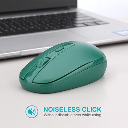 Rii Wireless Mouse RM700 2.4G Silent Computer Mouse with USB Nano Receiver for Laptop,PC,Mac,Chromebook,Windows (Green)