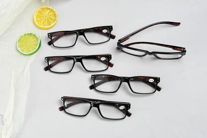 Eyekepper Vintage Reading Glasses for Men - 5 Pack Spring Hinges Classic Readers - Black Frame with Tortoie Arms +3.25