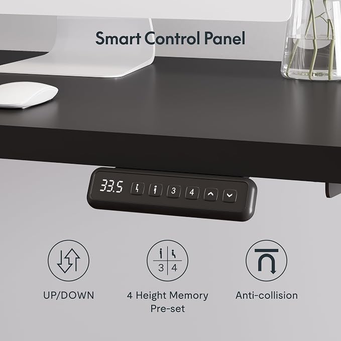 SANODESK 71" L Shaped Standing Desk with 4 Drawers, Height Adjustable Stand up Desk, Corner Gaming Desk with Monitor Stand, Black Frame/Black Top