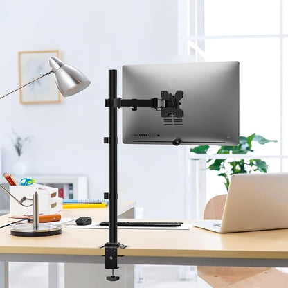 WALI Monitor Arm Mount for Desk, Single Extra Tall Computer Desk Mount, Monitor Bracket Mount Stand Single, up to 34 inch, 22 lbs (M001XL), Black