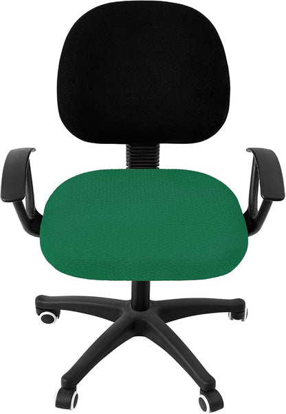 Smiry Stretch Jacquard Office Computer Chair Seat Covers, Removable Washable Anti-dust Desk Chair Seat Cushion Protectors - Chritsmas Green