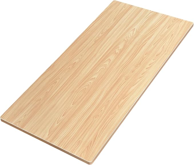 QLLY One-Piece Wood Tabletop, Replacement Board Desktop, Universal Countertop for Table and Workstation (Natural, 47.2x23.6 inch)
