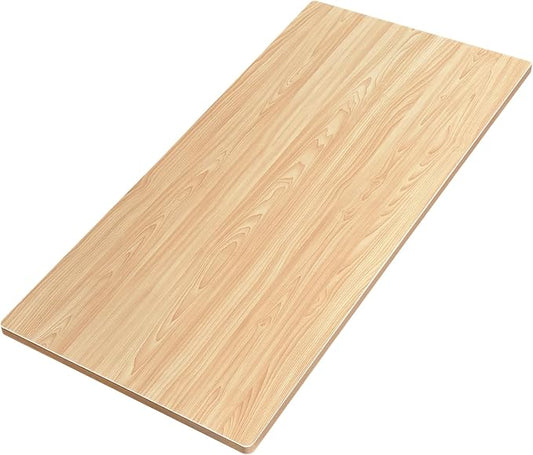 QLLY One-Piece Wood Tabletop, Replacement Board Desktop, Universal Countertop for Table and Workstation (Natural, 47.2x23.6 inch)
