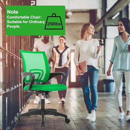 BestOffice Home Office Chair Ergonomic Desk Chair Mesh Computer Chair with Lumbar Support Armrest Executive Rolling Swivel Adjustable Mid Back Task Chair,Green