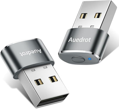 AUEDROT Mouse Jiggler Undetectable Metal USB Mouse Mover with Switch Button, Automatic Mini Mouse Shaker with 2 Jiggle Modes, Plug and Play, Keep Computer/Laptop Awake, Gray, 2 PCS