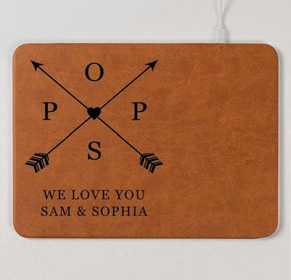 Personalized Leather Charging Mat, Papa We Love You Wireless Charging Desk Mat, Custom Dad Gift from Kids, Fathers Day Gift for Dad, Papa, Grandpa, Daddy 5