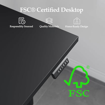 Klicelor L Shaped Standing Desk 63 x 55 Inch, Electric Height Adjustable Corner Desk for Home Office Workstation, Ergonomic Sit Stand Computer Table with Memory Controller, Black