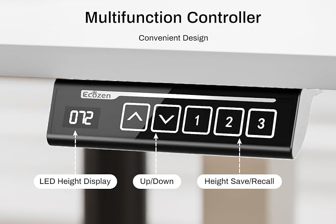 Standing Desk Electric Height Adjustable Desk 48 x 23.6 Inches Sit Stand up Desk, Computer Home Office Desk Memory Preset with Two-Piece Desktop (White, 48 * 24 Inch)