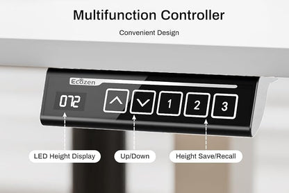 Standing Desk Electric Height Adjustable Desk 48 x 23.6 Inches Sit Stand up Desk, Computer Home Office Desk Memory Preset with Two-Piece Desktop (White, 48 * 24 Inch)