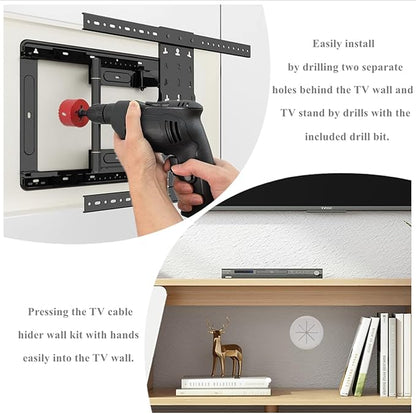 8 Pack TV Cord Hider for Wall Mounted TV, 2-3/8"(60mm Hole) Wire Hider in Wall Cable Management Kit, Includes 8 Pass Throughs and 1 Hole Saw Drill Attachment Easy to Install