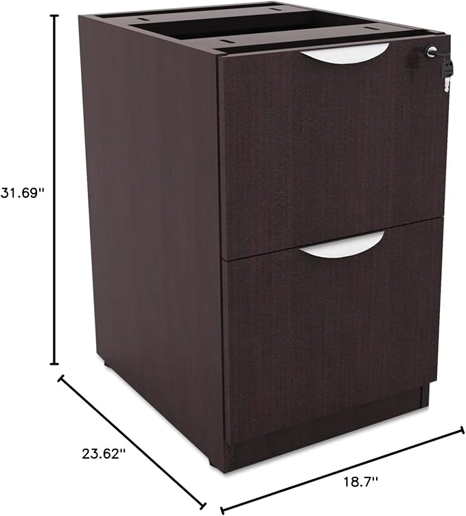 Alera Alera Valencia Series Full Pedestal File, Left Or Right, 2 Legal/Letter-Size File Drawers, Espresso, 15.63" X 20.5" X 28.5"