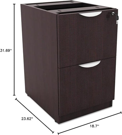Alera Alera Valencia Series Full Pedestal File, Left Or Right, 2 Legal/Letter-Size File Drawers, Espresso, 15.63" X 20.5" X 28.5"