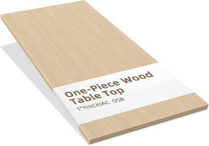 Universal 55 x 28 One-Piece Solid Wood Table Top, 1" Thick Desktop for Stand Up Height Adjustable Desk Frames, Home Office Tabletop, Countertop DIY, White Oak