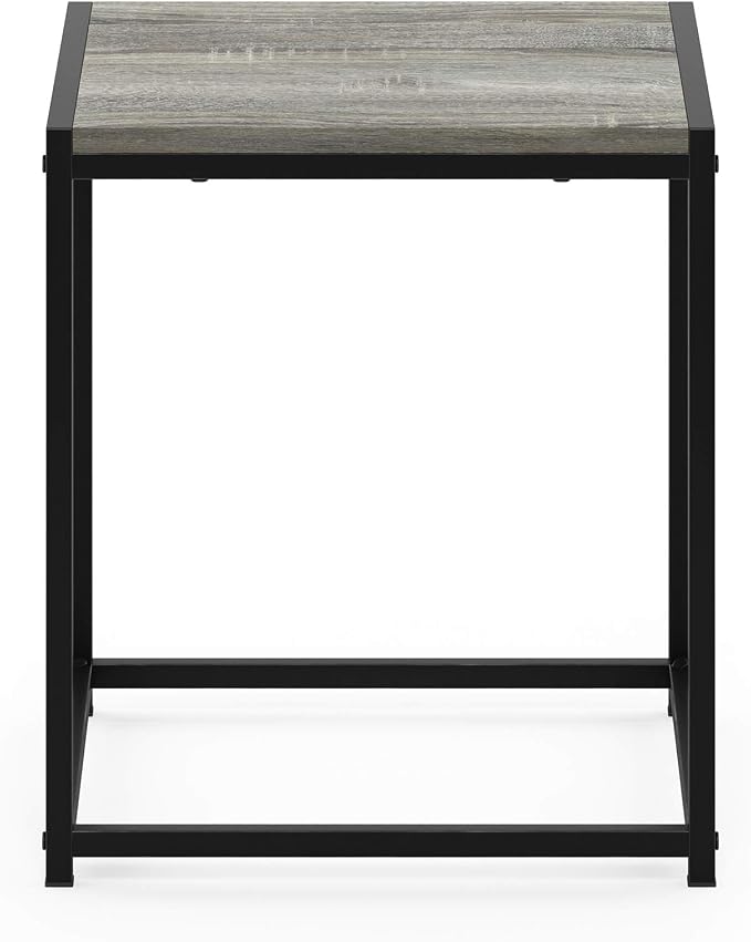 FURINNO Camnus Modern Living End Table, French Oak Grey, 15.75 in x 15.75 in x 17.83 in