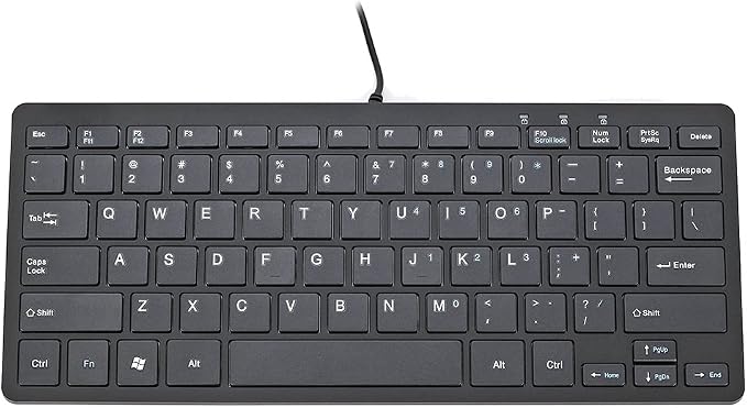iKKEGOL USB Mini Slim Wired 78 Key Small Super Thin Compact Keyboard for Desktop Laptop PC Win 7 Mac (Black)