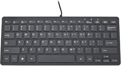 iKKEGOL USB Mini Slim Wired 78 Key Small Super Thin Compact Keyboard for Desktop Laptop PC Win 7 Mac (Black)