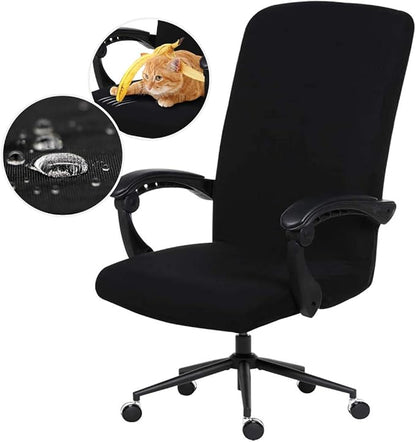 DIVA EN CAMINO DEC Water Resistant Office Chair Cover with Zipper, Stretch Slipcover for High Back Chair, Black